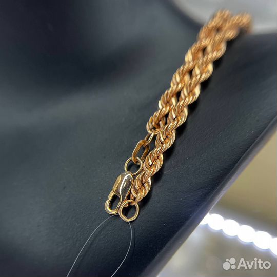 Золотой браслет веревка 585 пробы золото