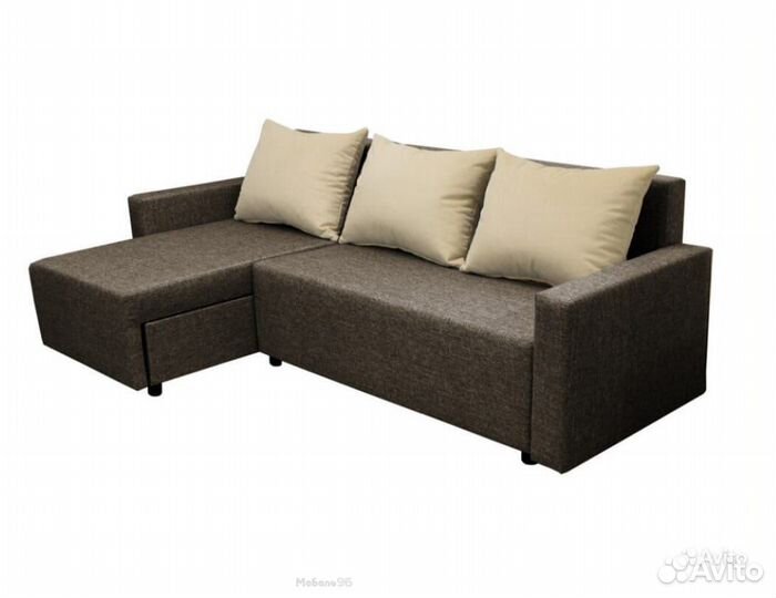 Угловой диван Шерри коричневый