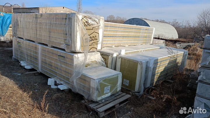 Стеновые сэндвич панели 150 мм, минераловатный нап