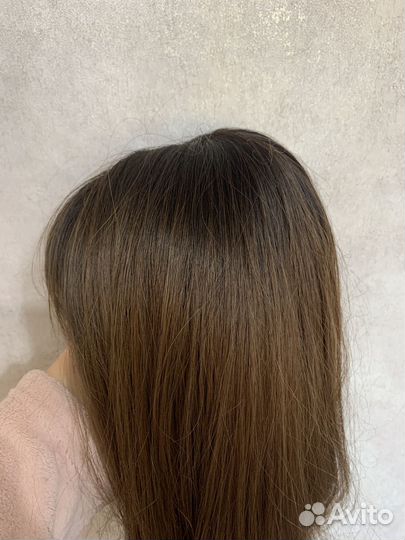 Парик с прямыми волосами, коричневый