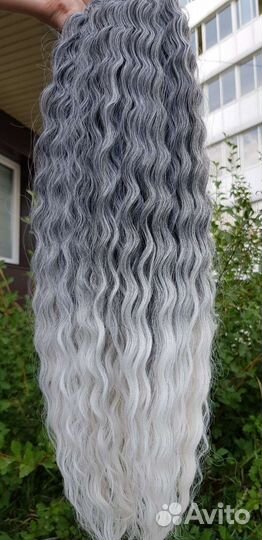 Афрокудри материал, седой омбре t1в/rwhite5