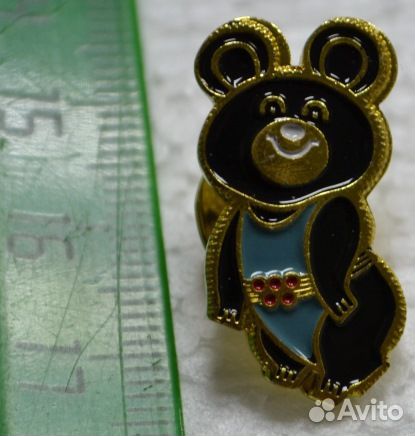 Значок - олимпиада 80 - олимпийский мишка