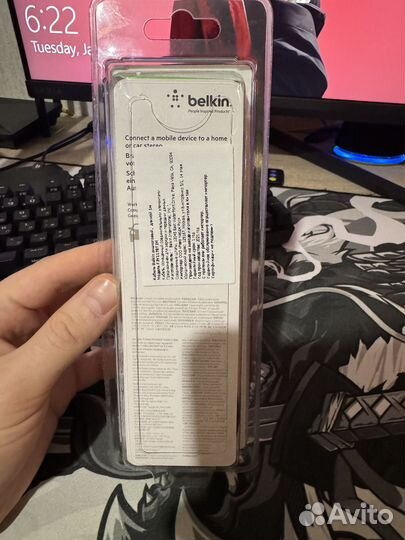 Кабель Belkin 3.5 mm jack - 3.5 mm jack черный