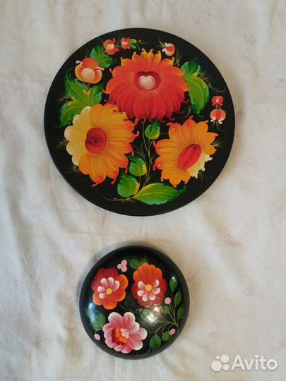 Ручная Роспись. Тарелка/Шкатулка СССР