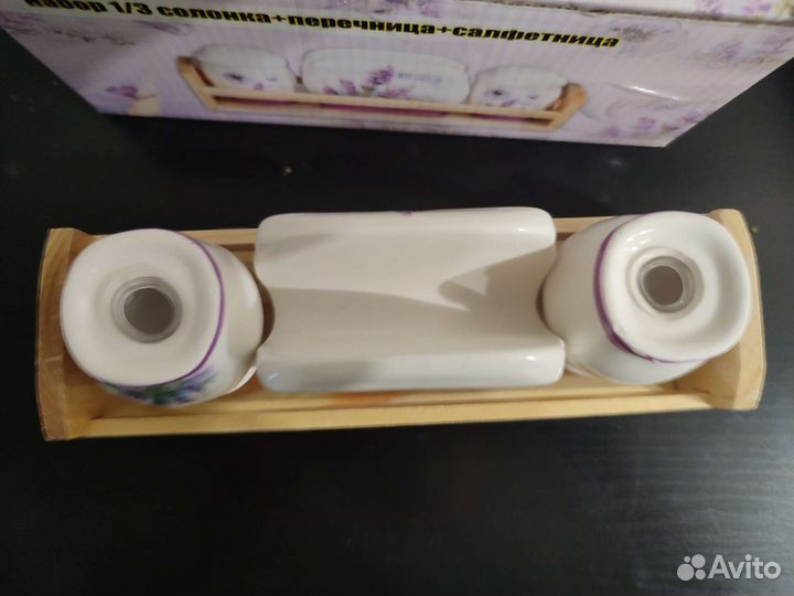 Солонка перечница и салфетница