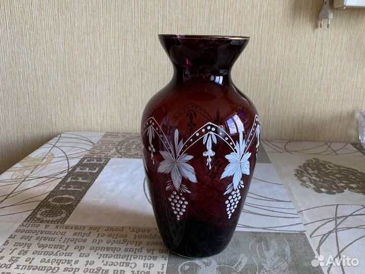 Ваза кобальт, ручная роспись, винтаж