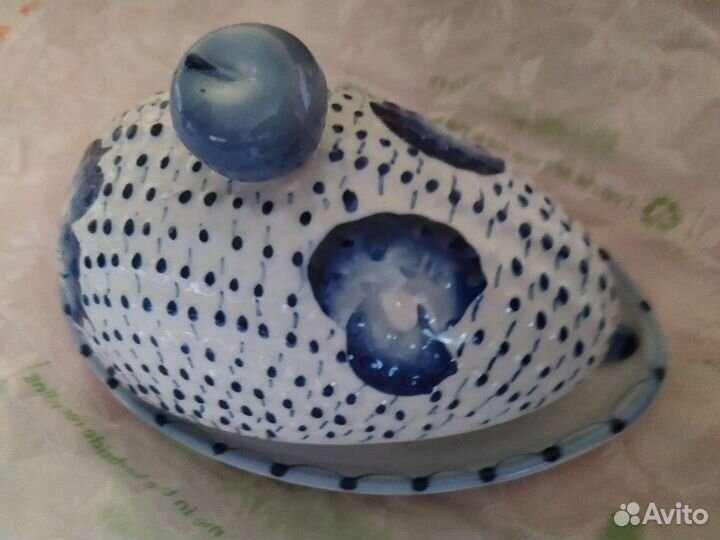 Масленка Еж Гжель