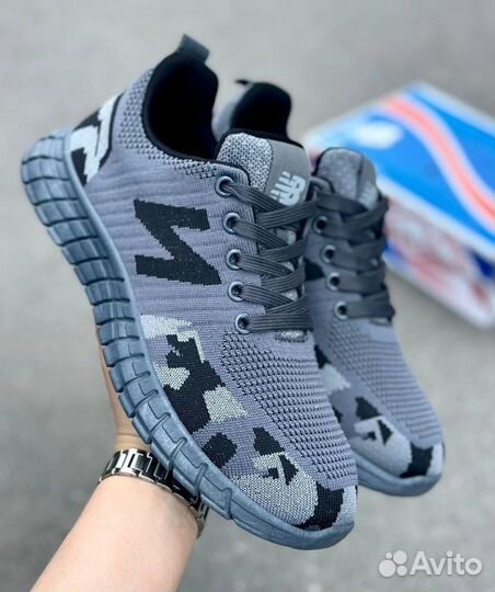 Кроссовки летние мужские New Balance камуфляжные