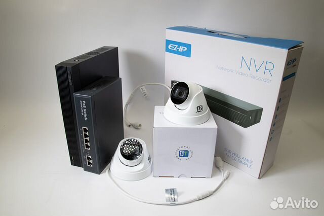 Комплект видеонаблюдения ip 2 уличных камеры EZ+ST