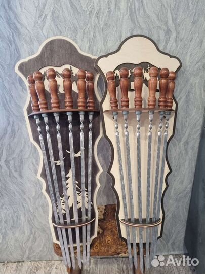 Набор шампуров с настенной подставкой