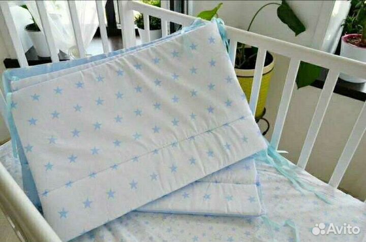 Бортики в кроватку размер 90х120см, 4шт, двусторон