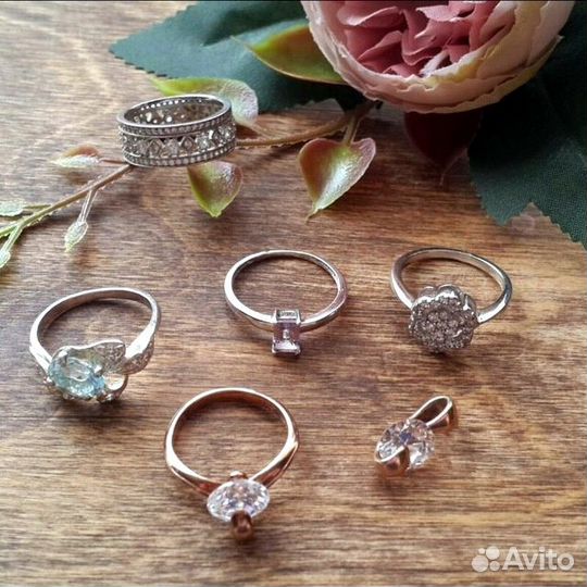 Серебряное кольцо 925 топаз аметист фианит
