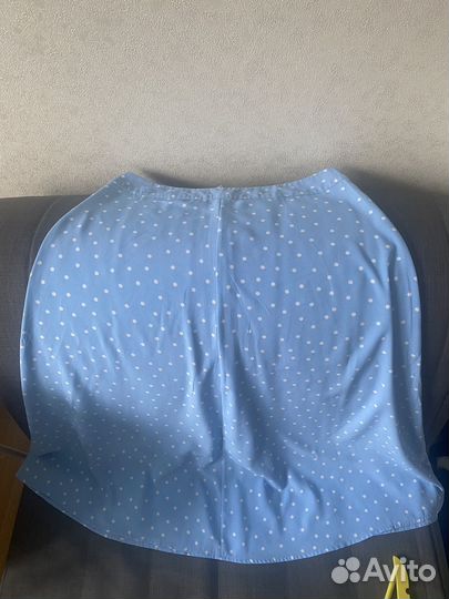 Голубая юбка в горошек zarina 48