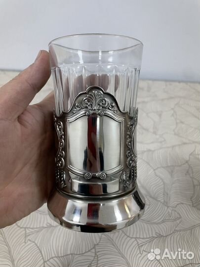 Подстаканник зеркало новый со стаканом