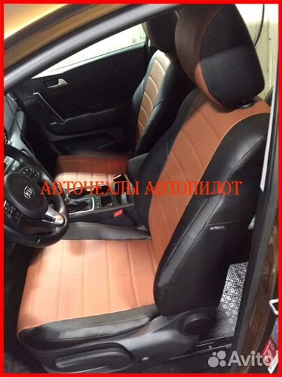 Чехлы Автопилот Kia Sportage 4 из экокожи чёр-кор