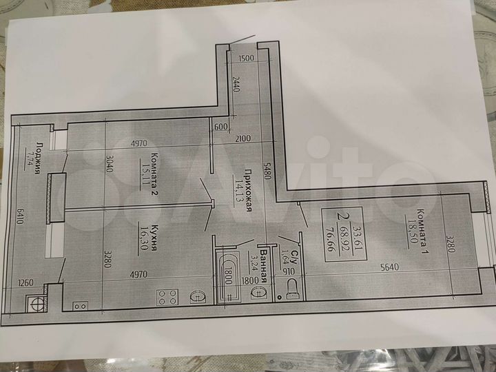 2-к. квартира, 68,1 м², 6/10 эт.