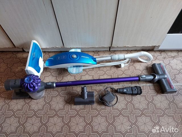 Пылесос Dyson V6 и паровая швабра Philips