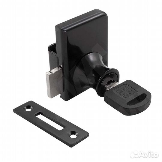 Замок-ручка для 2-х дверей, без сверления, выдвижн