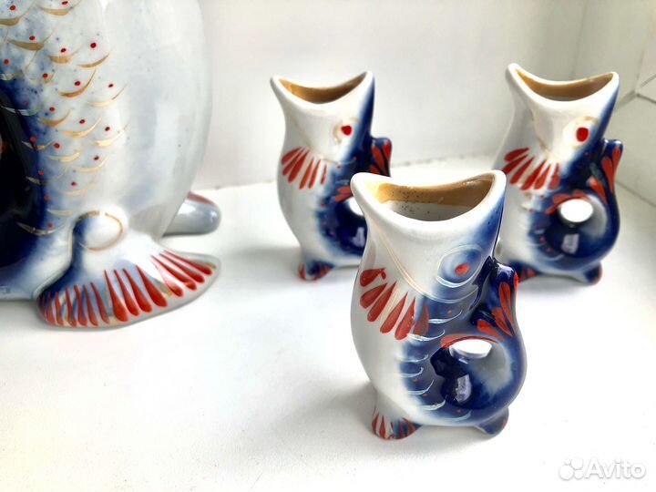 Фарфоровые статуэтки рыбки СССР