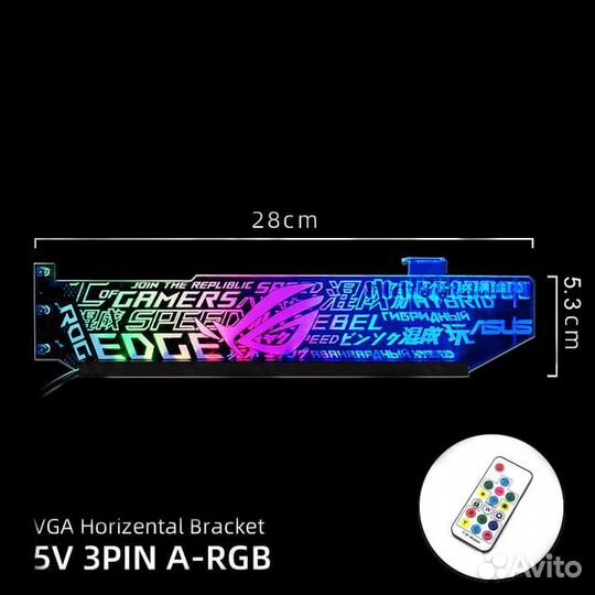 RGB подставка для видеокарты кастомный пк