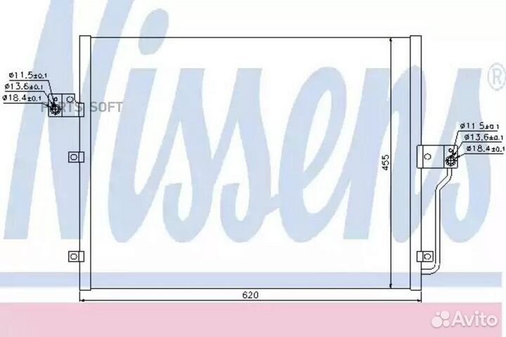 Радиатор кондиционера ssangyong kyron (2005) 2.0 X
