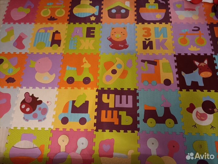 Детский коврик пазл для ползания 6 комплектов