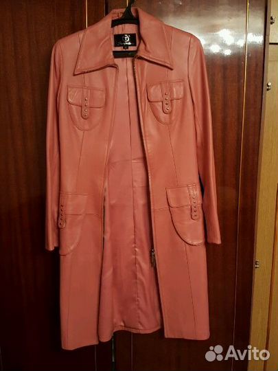 Плащ кожаный