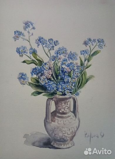 Картина акварель (цветы)