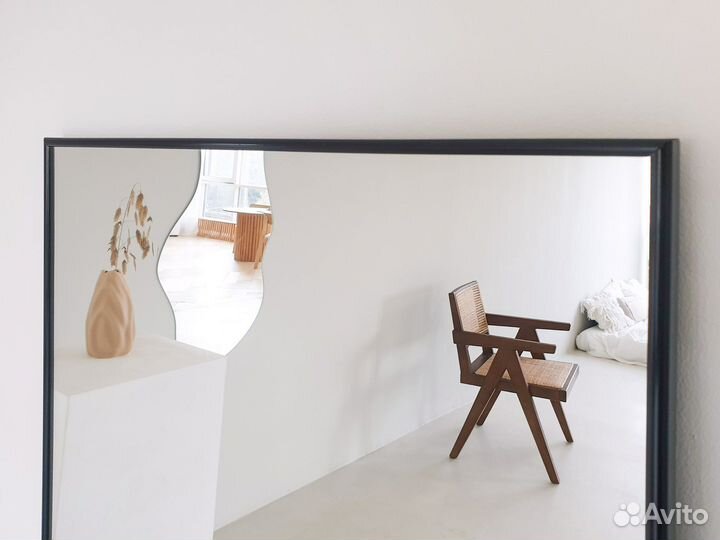 Зеркало в черной раме настенное 150-50 см