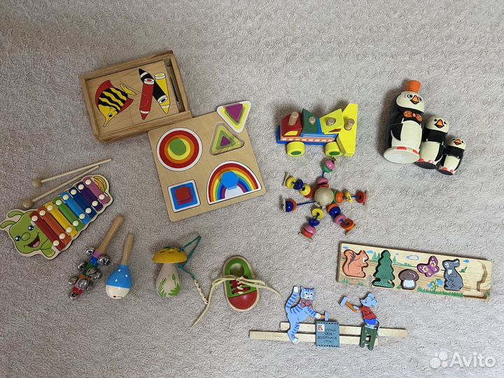 Деревянные развивающие игрушки пакетом