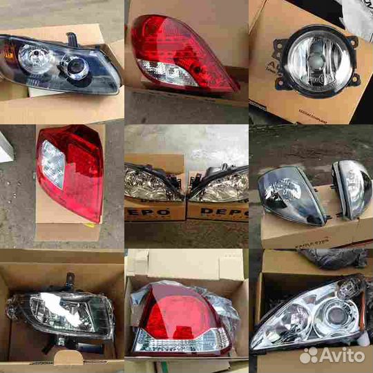 Фара левая Н1+Н7 темная С мотором для volkswagen p
