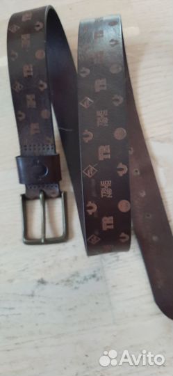 Мужской кожаный ремень бренд Tru Religion оригинал