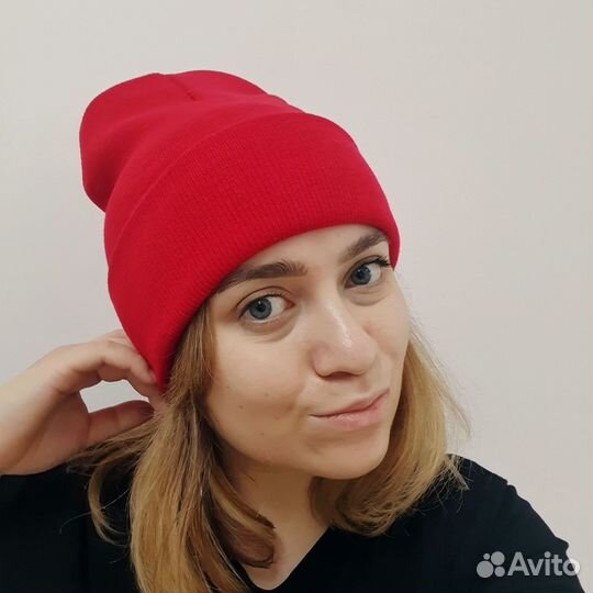 Шапка бини однотонная