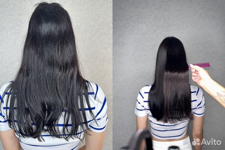 Кератиновое выпрямление волос