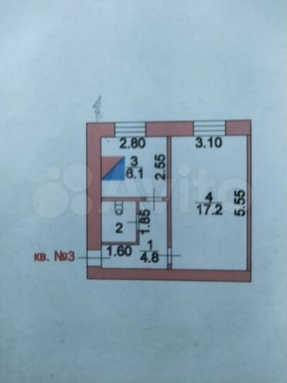 1-к. квартира, 30,6 м², 1/2 эт.