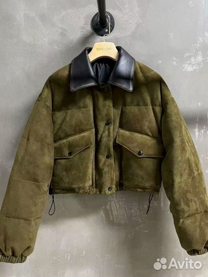 Куртка miu miu натуральная замша