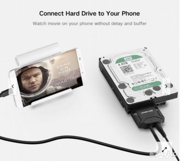 Ugreen адаптер USB Type-C 3.0 SATA / IDE