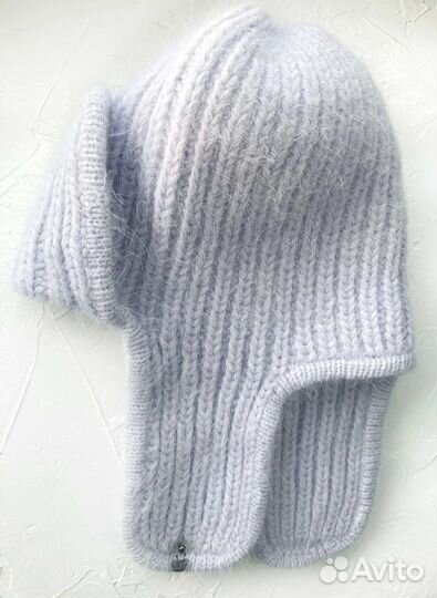 Шапка ушанка вязаная