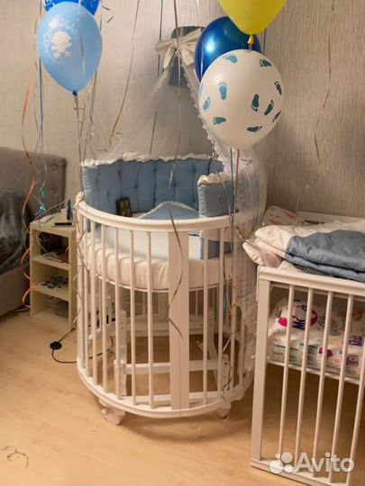 Детская кроватка с маятником Premium Baby 9в1