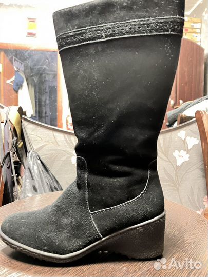 Сапоги женские, зимние, натуральная замша