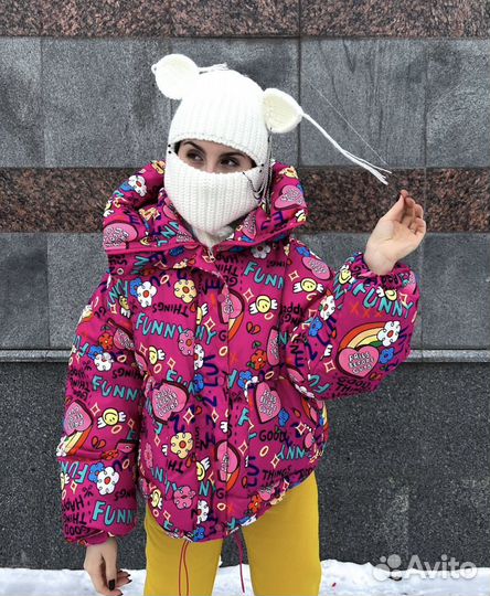 Балаклава теплая шапка с ушками