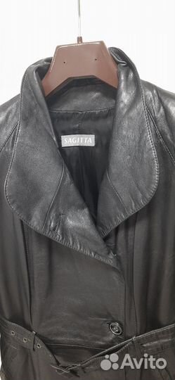 Кожаный плащ женский