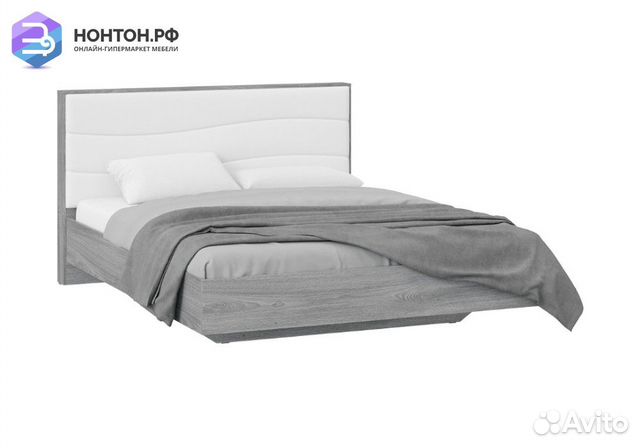 Кровать Миранда тип 1 дуб гамильтон / белый глянец