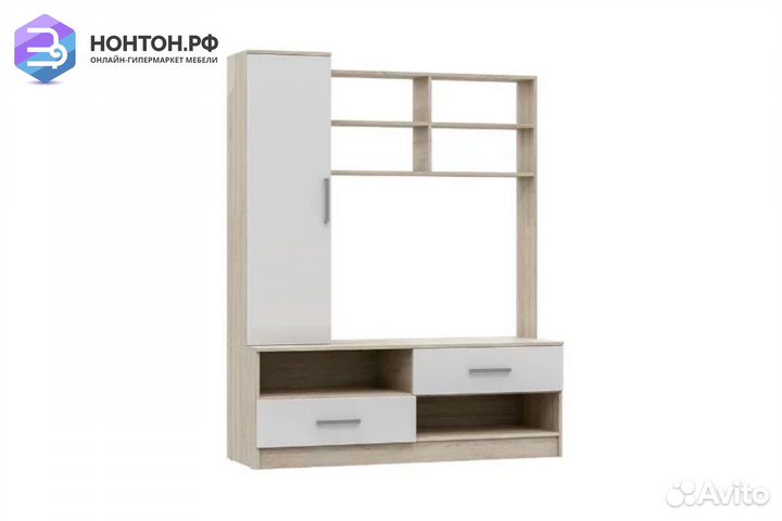 Центральная секция Мартина белый / дуб сонома