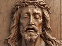 Резная икона "Иисус Христос" 10, из массива дуб