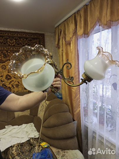 Люстра потолочная бронза СССР и два бронзовых бу