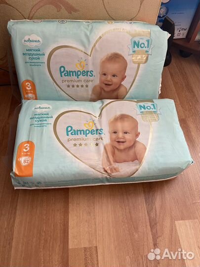 Подгузники Pampers premium care 3 104 шт