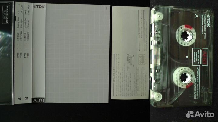 Аудиокассета TDK AE 60 Made in Japan 1989