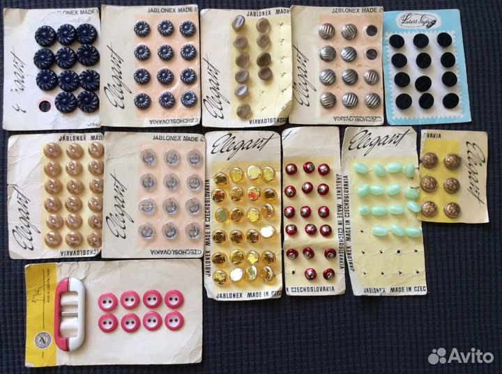 Винтажные пуговицы Jablonex Чехословакия