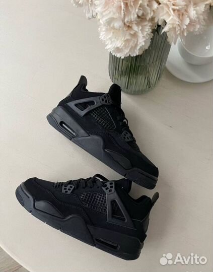 Кроссовки Nike Air Jordan 4 black cat новые